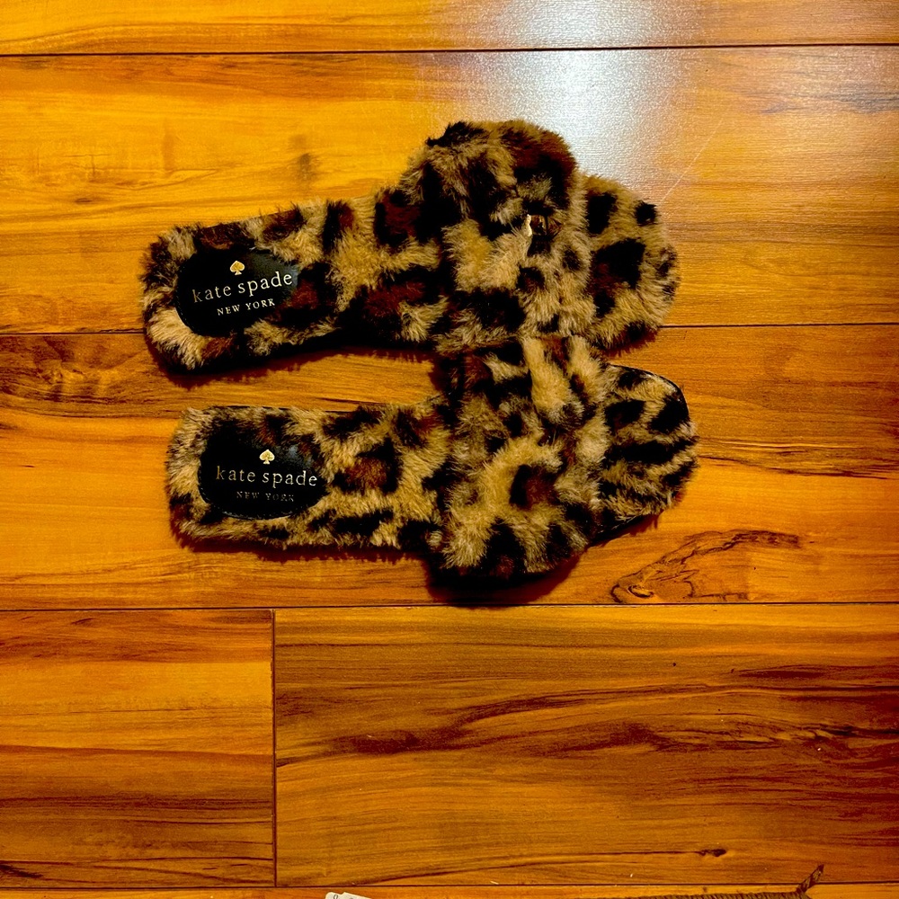 Brand new Kate Spade NY Faux Fur slides size US 7B, CN 240, EUR 37.5